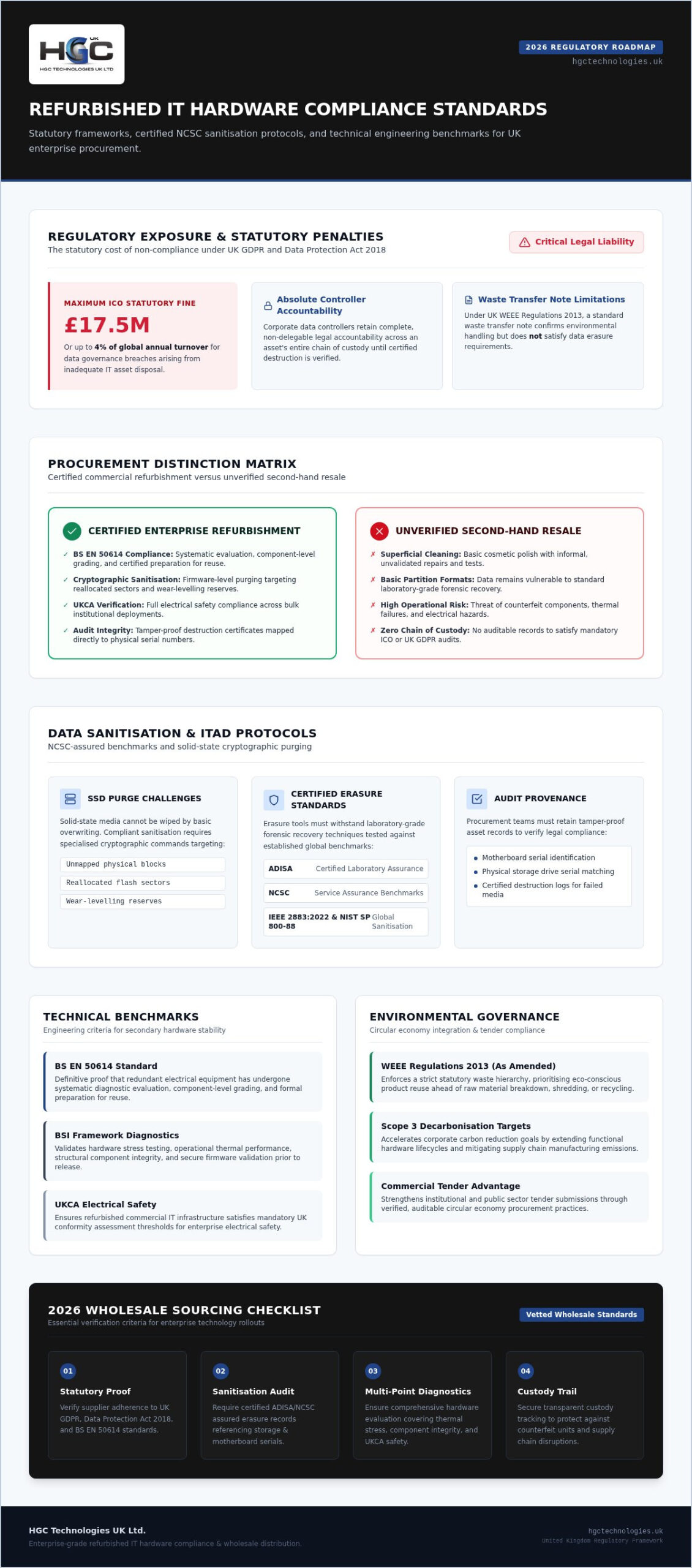 Refurbished IT Hardware Compliance Standards UK: The 2026 Enterprise Checklist